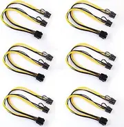 Ziyituod PCIe Splitter, 32CM 8 Pin to Dual PCIe 8 Pin (6+2) Graphics Card PCI Express Power Adapter GPU VGA Extension Cable Mining,PCIE Y - Splitter Extension Cable 12.5 Inch (6 Pack)