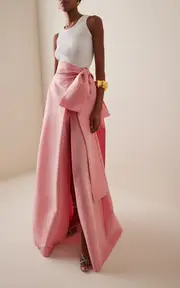[Bernadette] Beatrice Sash-Detailed Taffeta Maxi Skirt