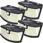 Aootek New Solar Lights 120 LEDs with Lights Reflector,270° Wide Angle, IP65 Waterproof, Easy-to-Install Security Lights for Front Door, Yard, Garage, Deck (4 Pack)