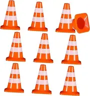 Kisangel 10 Pcs Miniature Traffic Cones for Road Construction Signs for Sand Table Play for Learning Traffic Knowledge Engineering Ornaments