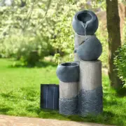 Water Feature Solar Fountain 76cm LED Light 3-Tier Solar Panel Water Pump 250L/h