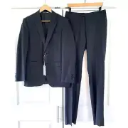 Canali 1934 Suit Gray Micro Check Wool Blazer Jacket Trousers 2 Pc 48 IT 38 US