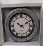 14" WALL CLOCK GRAY ROMAN NUMERAL NUMBERS NEW