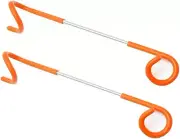 2 Pack Orange Outdoor Lantern Hooks - Non-Slip Tent Light Hangers
