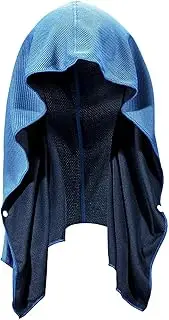 homfanseec Cooling Hoodie Towel for Men Quick Drying Absorbent Cooling Towels for Neck and Face UV Sun Protection Cooling Neck Wraps Sport Workout Camping Cool Towel for Hot Weather(Light Blue)