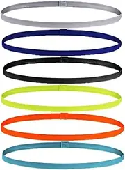 Esforzarse 6 Pcs Non-Slip Elastic Sport Headbands, Lightweight Sports Elastic Headband, Yoga Head Band Sweatband Sweat Band for Men and Women nisex-Adult(6 Colors)