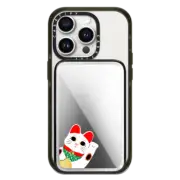 PowerThru Power Bank Mirror Slim Power Bank MagSafe Compatible Waving Lucky Cat