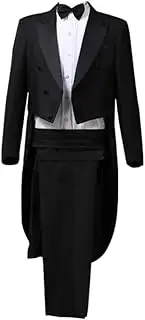 [STIOEDYUAN] Men Tuxedo Suits Slim Fit Formal Magician Costume Tailcoat Jacket Musician Blazer Coats Prince Party Blazer Embroidery Court