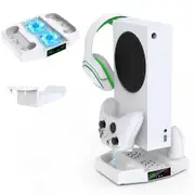 Cooling Stand for Xbox Series S MENEEA Charger Stand for Controller with Headset Hook 2 Cooling Fans for Xbox S
