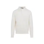 [Ralph Lauren Purple Label] Ralph Lauren Purple Label-Classic Cream White Silk Long Sleeves Polo Knit-Uomo M STAND