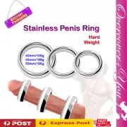 Stainless Steel Metal Cock Penis Rings Male Delay Ring Erection Aid Sex Toy AU