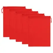 Ski Goggle Bag, 5 Pcs Soft Microfiber Drawstring Pouch, 23cmx30cm, Red