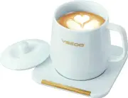 Lertenys Coffee Cup Warmer and Mug Set, App Temperature Control Smart Mug for Tabletop, Heated Ceramic Coffee Mug with Auto Shutoff, IPX7 Waterproof