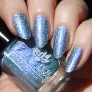 Emily de Molly On My Mind - Blue Jelly Shimmer Nail Polish Micro Holo Flakies
