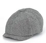 [NociHah] Men's 8 Piece Newsboy Flat Cap Herringbone Tweed Gatsby Ivy Golf Cabbie Hat Medium/Large（56-58cm）