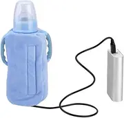 Milk Bottle Heated Pad, USB Portable Mug Milk Bottle Warmer Milk Bottle Heater Feeding Bottle Infant Storage Bag for Outdoor(Blue)