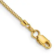 Real 14kt Yellow Gold 7 inch .9mm Franco with Lobster Clasp Chain Bracelet