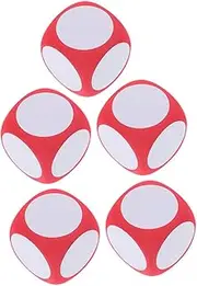 HAWILLOSCH Blank Foam Dice 5pcs DIY Rounded Dice Erasable Large Sided for Board Games Party Games