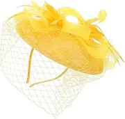 [NIYANGLE] Tea Party Fascinator Hat with Detachable Clips Vintage Mesh Head for Weddings Elegant Hair Accessory for Special Occasions for Tea Parties Festivals and Events
