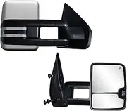 AERDM Towing Mirrors Compatible with Ford F150 2004 2005 2006 2007 2008 2009 2010 2011 2012 2013 2014 Power Heated with LED Signal and Puddle Light Tow Mirrors Pickup Truck Tow Mirrors Pair set Chrome