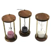3 Wood Sand Timers Mini Hourglass Kitchen Sand Timer White Black Red Collectible