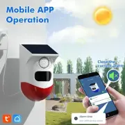 WiFi Solar Powered Wireless Infrared Motion Sensor Strobe Siren 120dB Alarm Tool