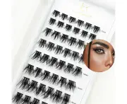LANKIZ DIY Lash Extension, 72PCS Lash Clusters, 10-16mm Individual Lashes Soft & Lightweight, 0.07mm Reusable Wide Band Cluster Eyelashes at Home Natural L