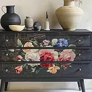 3 Sheets Vintage Flowers Rub on Transfers for Furniture 6"x12" European Architectural Rub on Stickers Watercolor Floral Transfer Decals for Wood Drawer Cabinet Scrapbooking Home Decorative