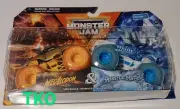 Monster Jam Fire & Ice MEGALODON Vs. MONSTER MUTT 1:64 Truck Walmart Exclusive
