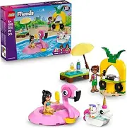 LEGO® Friends Unicorn & Flamingo Pool Party 42658 Toy Building Set, Pretend Play for Girls and Boys Aged 5 and Up, Kids’ Playset with Buildable Floaties, 2 Minidolls and a Cat Figure