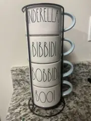 Rae Dunn Disney Cinderella Bibbidi Bobbidi Boo Coffee Mug Tea Cup Stacking Rack
