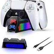 PS5 Controller Charging Station, Controller Charging Station for Playstation 5, Dual Controller Simultaneous Charging with Charging Chip LED Charging Indicator, Charging Station for Playstation 5/Dual