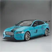 Die-cast Alloy Diecast 1:18 for Jaguar XE Svproject 8 Car Models 4 Doors Opened Sound Light Simulated Mini Racing Car Model Miniature Vehicle(Blue)