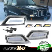 Clear Switchback LED DRL Turn Signal Light Front Pair Set For 08-12 Jeep Liberty (for: Jeep)