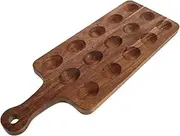 BRIGHTFUFU Wooden Egg Tray Holder Deviled Egg Serving Platter Rustic Cheese Serving Board Wooden Storage Versatile Kitchen Decor