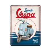 Nostalgic-Art Large Metal Hanging Plaque/Sign Vespa Iconic Since 1946 30x40cm