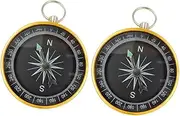 Toddmomy 1 Pair Compass Keychain Compasses for Hiking Compasses for Dive Compass Pocket Compass Outdoor Survival Compass Car Compass Camping Backpacking Accessory Golden Aluminum Alloy