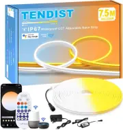 7.5M Neon LED Strip Light Outdoor Wifi, IP67 Waterproof Dimmable Warm White 3000