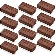 12 Pieces Wood Place Card Holders Wood Sign Table Number Stands Name Card Holder for Wedding Party Events Decoration(3 x 1.6 x 0.8 Inch,Walnut Color)