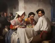 In a Roman Osteria, Carl Bloch 11x14 High Quality Art Print