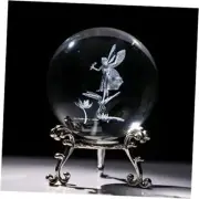 HDCRYSTALGIFTS 2.3in 3D Laser Crystal Figurines Fairy with Dragonfly and Lotus