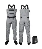 Foxelli Breathable Waders – Fly Fishing Waders for Men and Women, Stocking