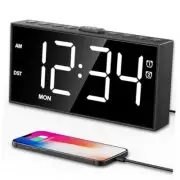 Alarm Clock for Bedroom,Upgrade Digital Clock Large With Bold Digits White