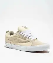 VANS Knu Skool Low Sneaker Shoes Beige White Creme Men 6 / Women 7.5