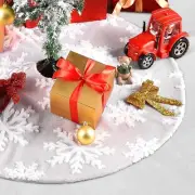 120cm Christmas Tree Plush Round Grey Snowflake Pattern FloorMat Xmas Decoration