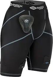 [Shock Doctor] Women's Compression Hockey Short w/Pelvic Protector, Black