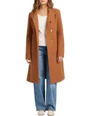 [Marcs] Cristina Felted Wool Coat in Brown