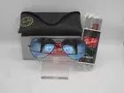 Ray Ban RB3025 Aviator Sunglasses Black / Blue Gradient Mirror Lenses 58/14