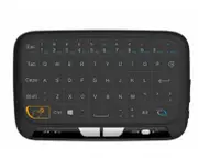 Multifunctional 2.4GHz Wireless Mini Keyboard with Whole Panel Touchpad Mouse-BLACK