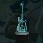 Newway Shxx Guitar Gift, Bass Guitar Musical Instruments Illusion Night Light Festival Birthday 3d9l-442 Yalo